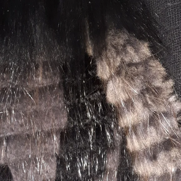 CARMEN MARC VALVO Cashmere Coat Fox & Beaver Fur Mob Wife Aesthetic Black S M - Picture 11 of 13